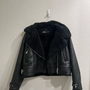 Zara Black Leather Jacket